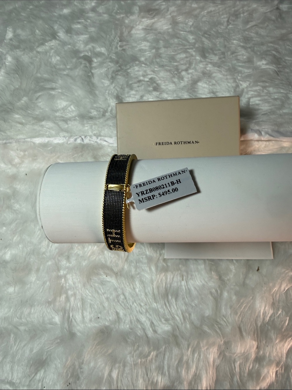 STRENGTH Woven Bracelet in Black & Gold by FREIDA ROTHMAN - Picture 2 of 5